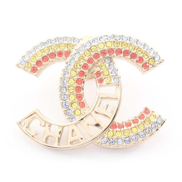 Chanel Cc Logo Brooch Metal #234244C14B